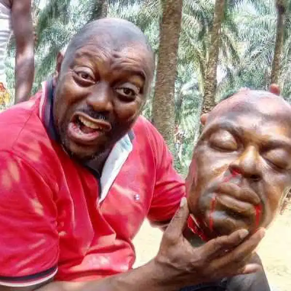 SHOCKING!!! Segun Arinze Caught With Human Head (Photo)